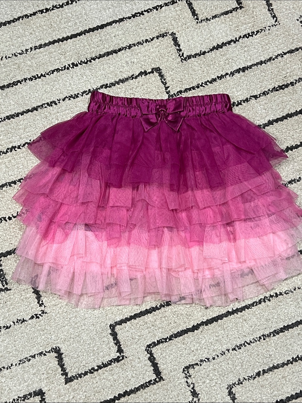 Place Girls Ombre Pink & Magenta Layered Tulle Skater Skirt